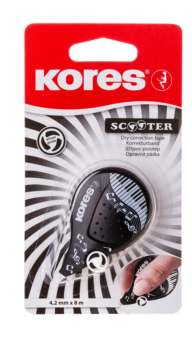 BANDA CORECTOARE 4,2MM*8M SCOOTER BLACK WHITE KORES BANDA CORECTOARE 4,2MM*8M SCOOTER BLACK WHITE KORES
